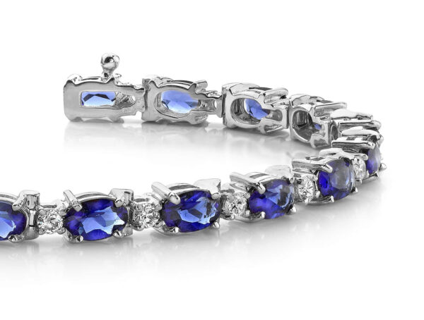 Elegant Diamond And Oval Colored Stone Bracelet