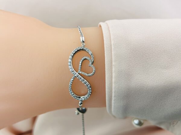 Infinite Love Diamond Heart Adjustable Bracelet