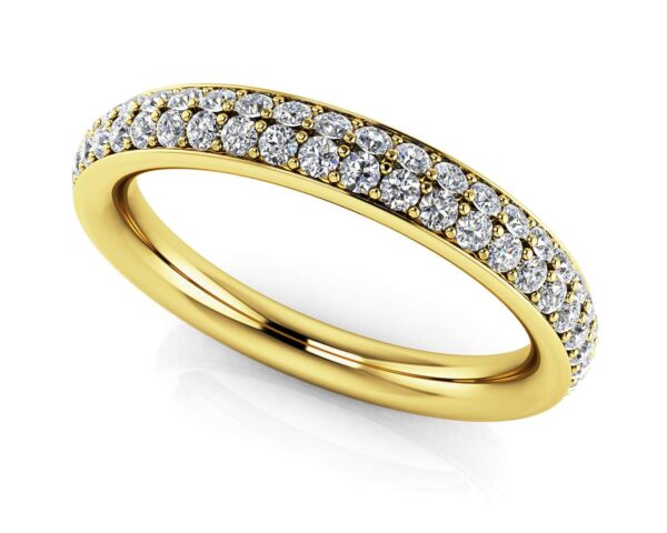 Double Row Diamond Eternity Wedding Band