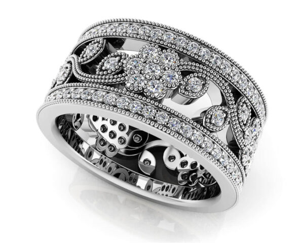 Diamond Flowers Eternity Band