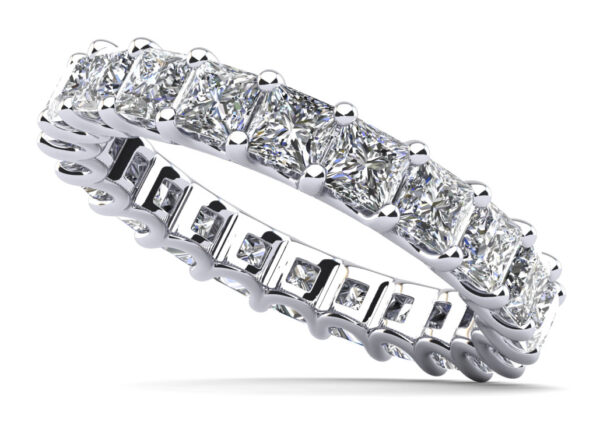 Princess Cut U Shape Eternity Ring