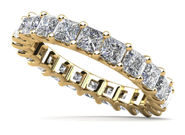 Princess Cut U Shape Eternity Ring