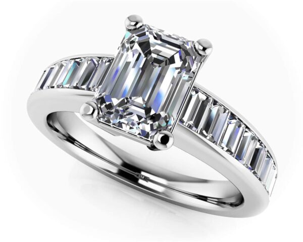 Brilliant Fire Emerald And Baguette Ring