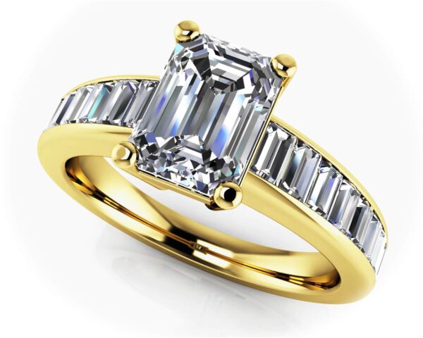 Brilliant Fire Emerald And Baguette Ring