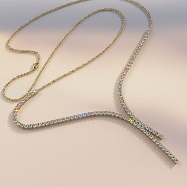 Lasso Diamond and Chain Tennis Necklace