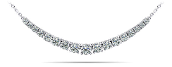 Classic Graduated Tennis Necklace With Chain