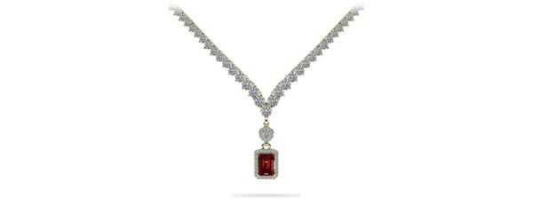 Love Spell Gemstone Pendant 3 Prong V Necklace