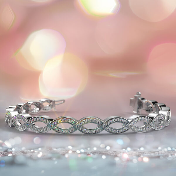 Round Diamond Infinity Bracelet