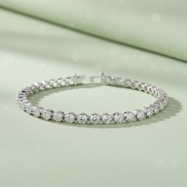 U Shape Tennis Bracelet with Side View Design