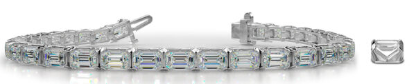 Crown of Elegance Emerald Cut Diamond Bracelet