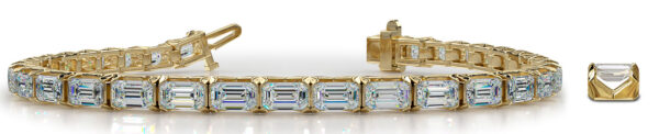 Crown of Elegance Emerald Cut Diamond Bracelet