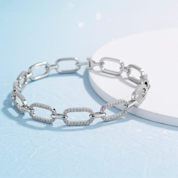 Paperclip Diamond Link Bracelet