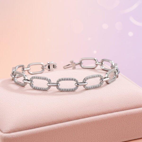 Paperclip Diamond Link Bracelet