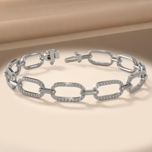 Paperclip Diamond Link Bracelet