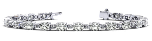 Ovals and Brilliant Rounds Diamond Bracelets