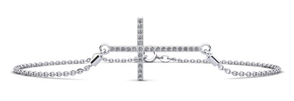 Holy Cross Diamond Adjustable Bracelet