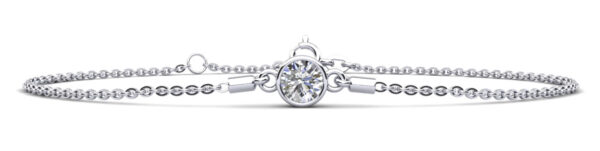 Solitaire Brilliant Round Diamond Adjustable Bracelet