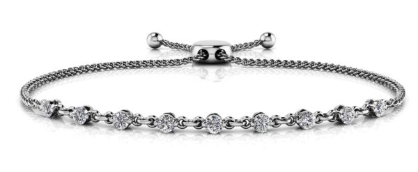 Adjustable Diamond And Chain Link Slider Bracelet
