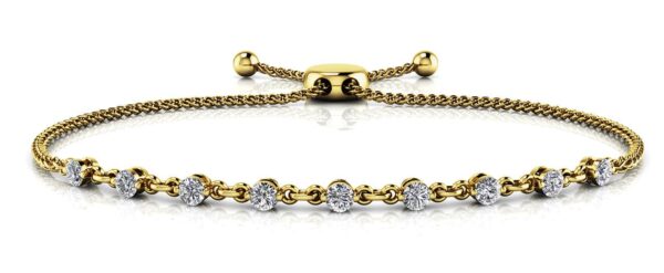 Adjustable Diamond And Chain Link Slider Bracelet