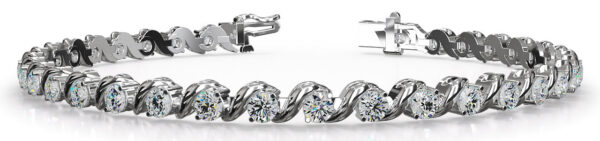 Wavy Hood Link Diamond Tennis Bracelet