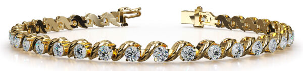 Wavy Hood Link Diamond Tennis Bracelet