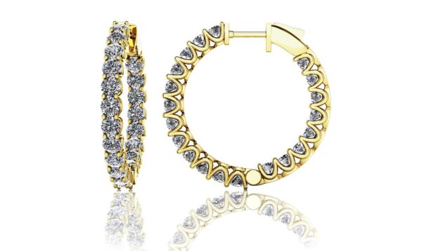 Small Diamond Huggie Hoop Earrings