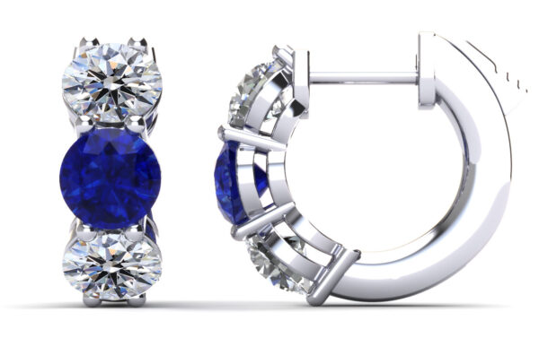 Brilliant Diamonds and Gemstone Huggie Hoops