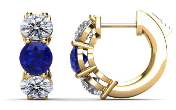 Brilliant Diamonds and Gemstone Huggie Hoops