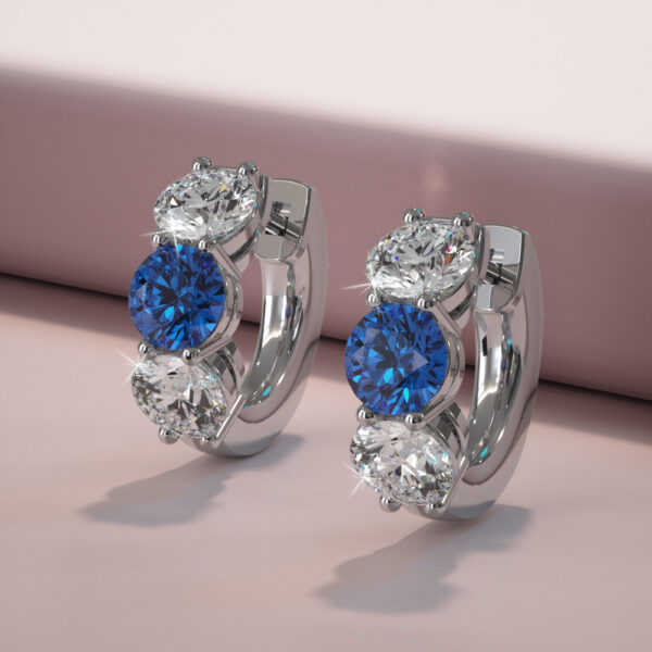 Brilliant Diamonds and Gemstone Huggie Hoops