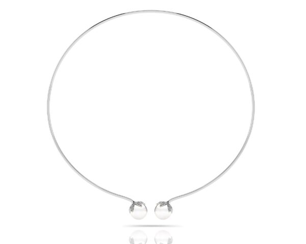 Double White Pearl Flexible Necklace