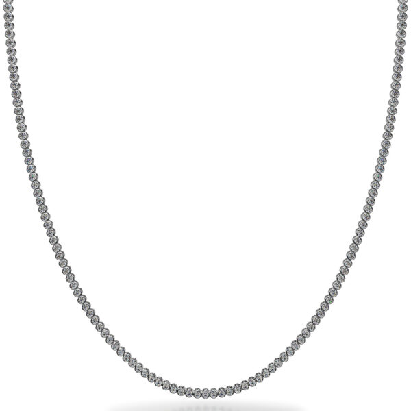 Riviera Brilliant Bezel Set Diamond Tennis Necklace
