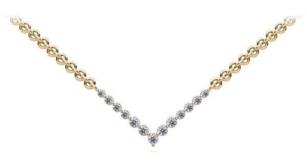 Graduated V Neck Diamond Necklace