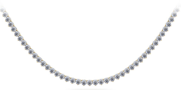 Timeless Three Prong Riviera Diamond Tennis Necklace