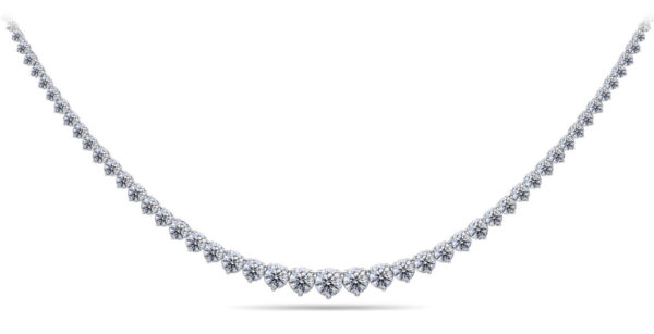 Timeless Three Prong Diamond Tennis Necklace