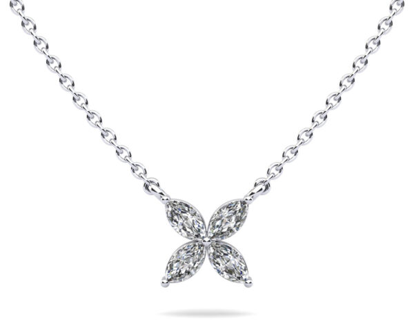 Flower Marquise Diamond Pendant