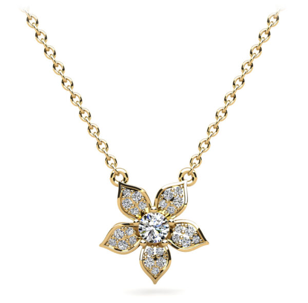 Diamond Pave Flower Pendant