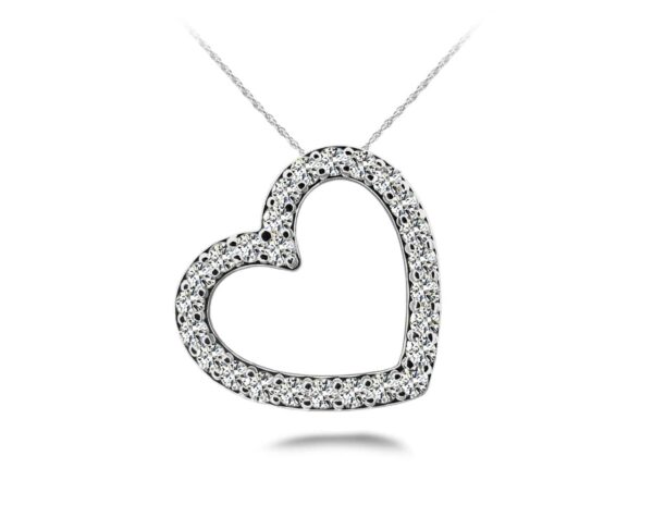 Slanted Diamond Heart Pendant