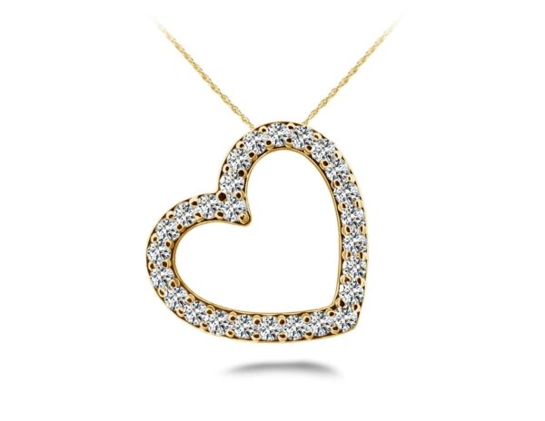 Slanted Diamond Heart Pendant