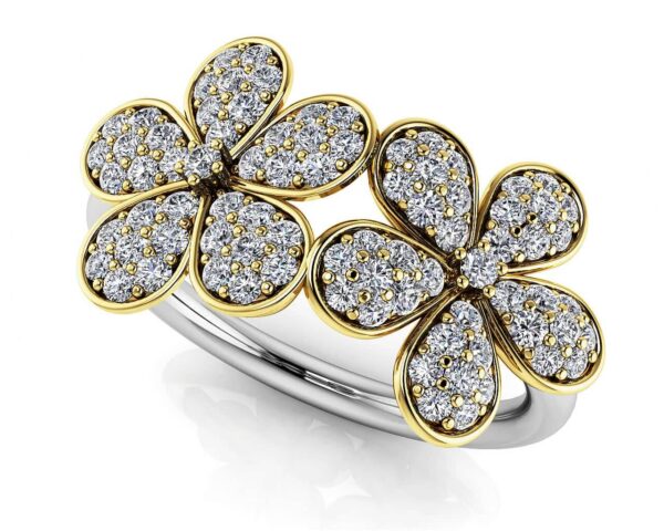 Brilliant Cut Joyful Flowers Diamond Ring