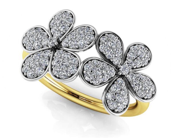 Brilliant Cut Joyful Flowers Diamond Ring