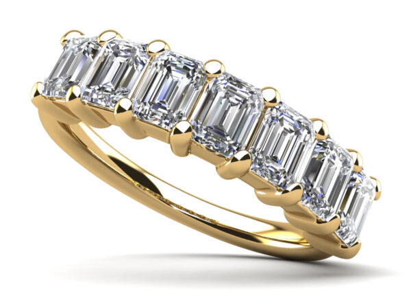 Seven Stone Emerald Cut Diamond Anniversary Ring
