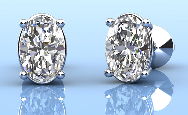 Oval Opulence Diamond Stud Earrings