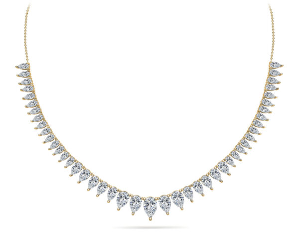 Graduated Pear Shape Diamond Necklace